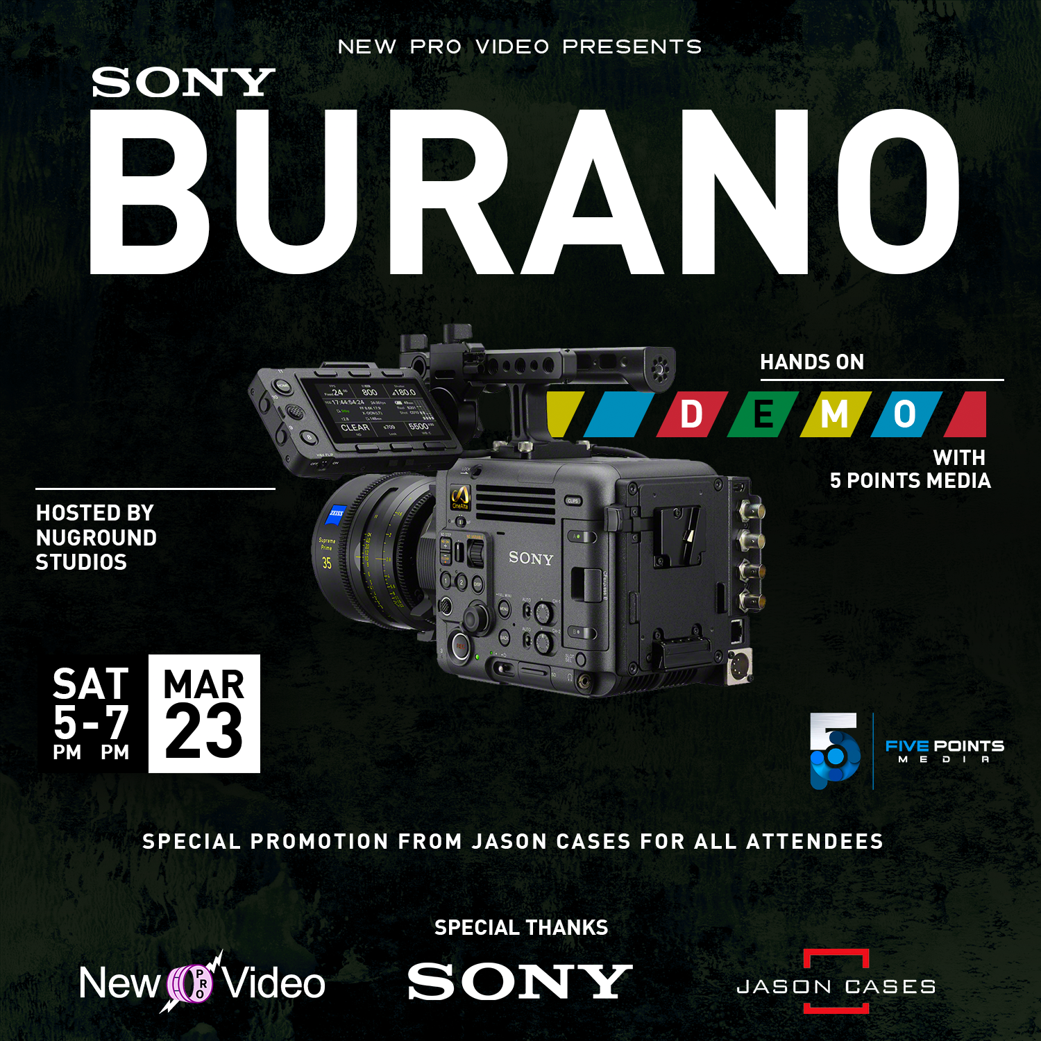 Sony Burano Live Demo Flyer